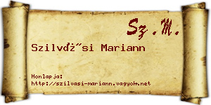 Szilvási Mariann névjegykártya